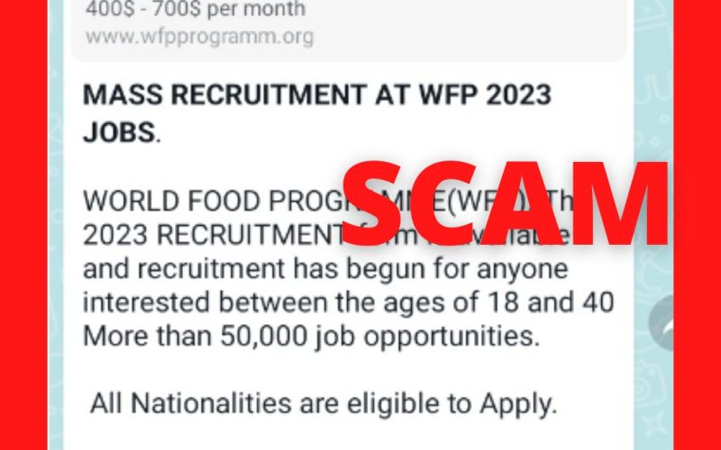 WFP jobs scam